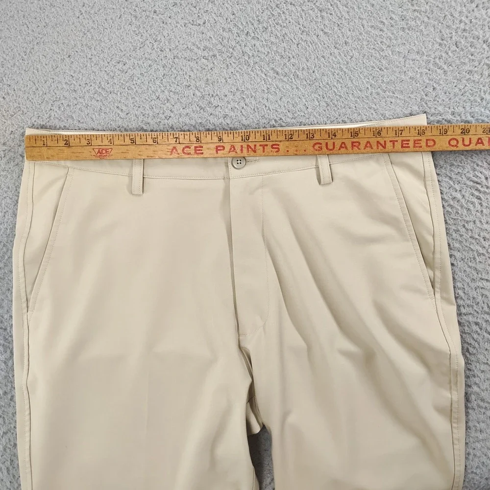 Footjoy Golf Pants Men 36x32 Beige Outdoor Stretch Performance Flat Front Preppy